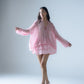 Silk chiffon embellished flowy blouse