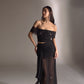 Silk chiffon embellished maxi skirt