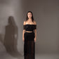 Silk chiffon embellished maxi skirt
