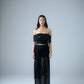 Silk chiffon embellished maxi skirt