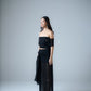 Silk chiffon embellished maxi skirt