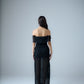 Silk chiffon embellished maxi skirt