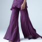 Silk chiffon high-waisted flared trousers