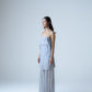 Hand-embellished organza flared pants