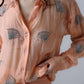 Hand-embellished organza shirt