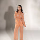 Hand-embellished organza trousers