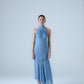 Silk georgette halter-neck midi dress