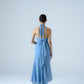 Silk georgette halter-neck midi dress