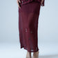 Silk chiffon midi skirt