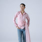 Hand-embellished draped shirt