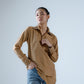 Hand-embellished poplin overlap shirt