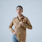 Hand-embellished poplin overlap shirt