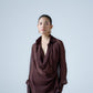 Silk chiffon embellished asymmetric shirt