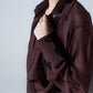 Silk chiffon embellished asymmetric shirt