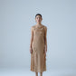 Silk georgette midi dress with ruffle detail