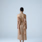 Silk georgette midi dress with ruffle detail