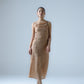 Silk georgette midi dress with ruffle detail