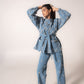 High-waisted hand-embellished denim jeans