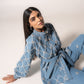 Hand-embellished belted denim jacket