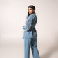 High-waisted hand-embellished denim jeans
