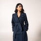 Denim trench coat
