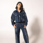 Embellished denim baggy jeans