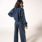 Embellished denim baggy jeans