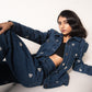 Denim jacket with hearts