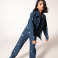 Denim jacket with hearts
