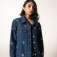 Denim jacket with hearts