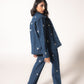 Denim jacket with hearts