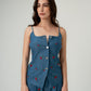 Cherry embroidered shoulder straps top