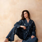 Midnight Daisy Wrap Top