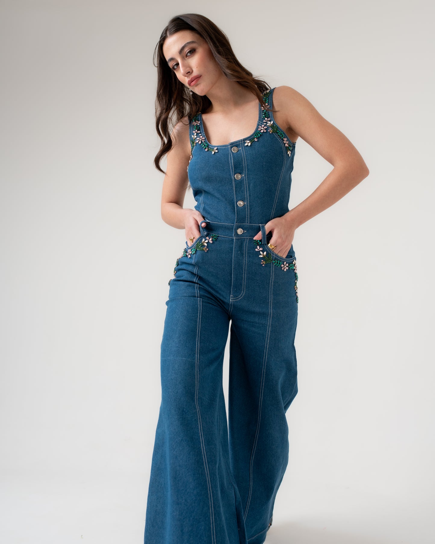 Floral Embellished Jumpsuit