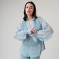 Crystal Denim Vest and Organza Shirt
