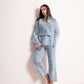 Crystal Denim Vest and Organza Shirt