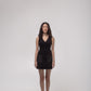 Short corduroy dress with embellished pocket detail