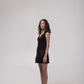 Short corduroy dress with embellished pocket detail