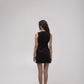 Short corduroy dress with embellished pocket detail