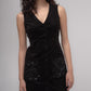 Short corduroy dress with embellished pocket detail
