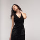 Short corduroy dress with embellished pocket detail