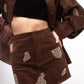 High-waisted embellished corduroy mini skirt