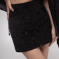 High-waisted embellished corduroy mini skirt