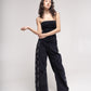 High-waisted embellished corduroy barrel trousers