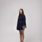Denim mini dress with flared sleeves