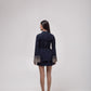 Denim mini dress with flared sleeves