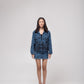 Embroidered denim mini skirt