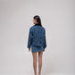 Embroidered denim mini skirt