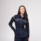 Embellished fitted denim shirt