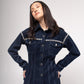 Embellished fitted denim shirt